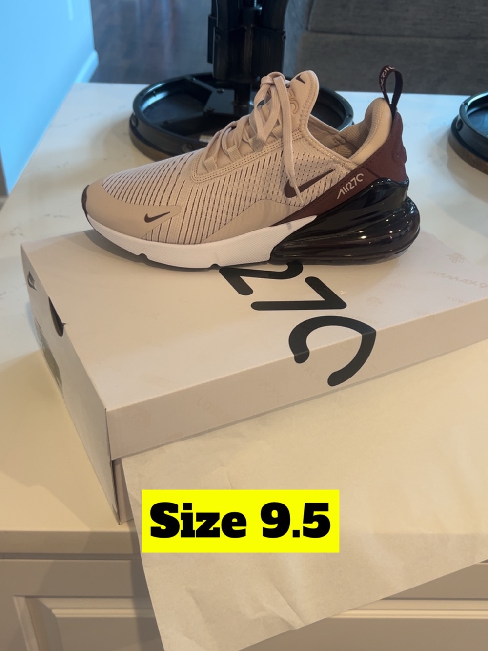 Nike Air Max 270 in Beige and Burgundy Accents